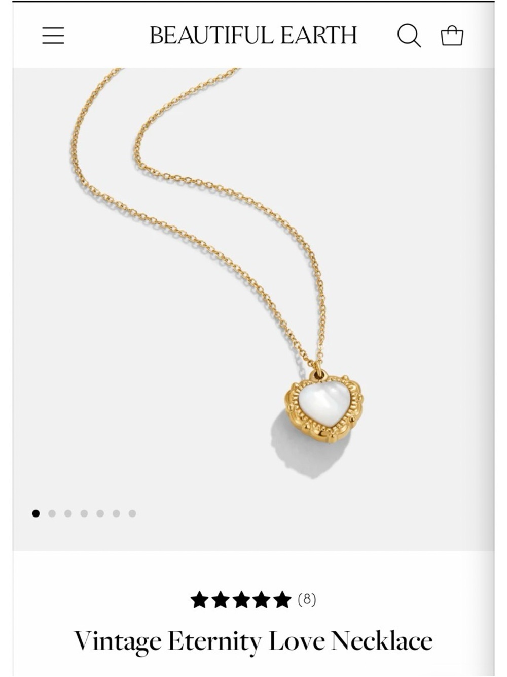 Gold Heart Ring with White Inlay